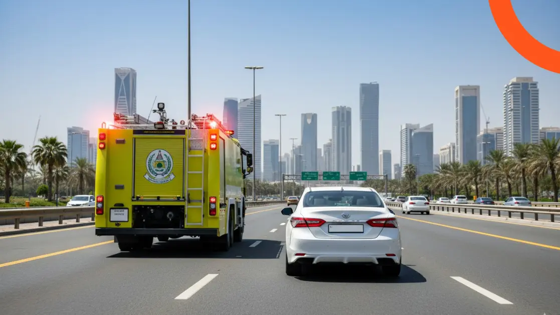 المرور السعودي يحذر من ملاحقة مركبات الطوارئ ويحدد الغرامة المالية