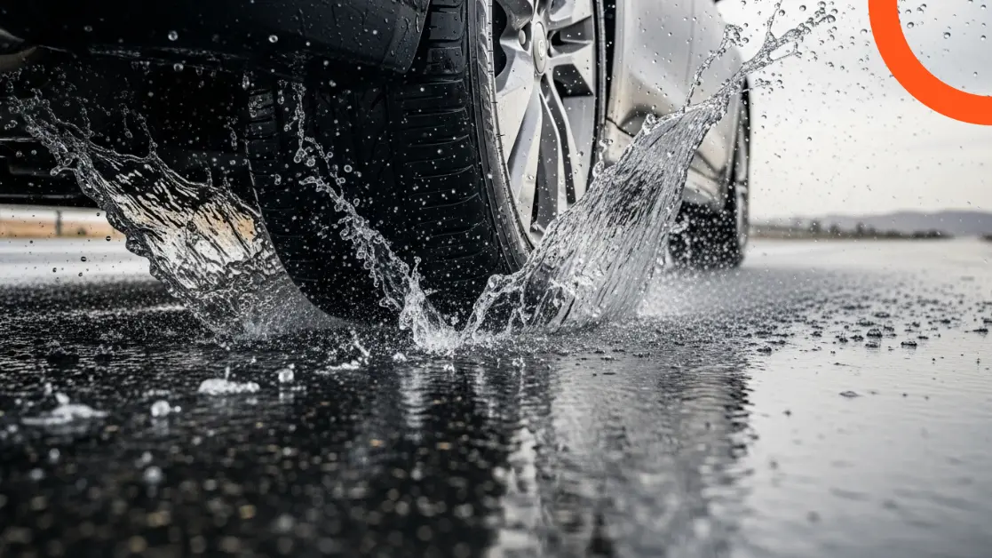 الانزلاق على الطرق المبللة