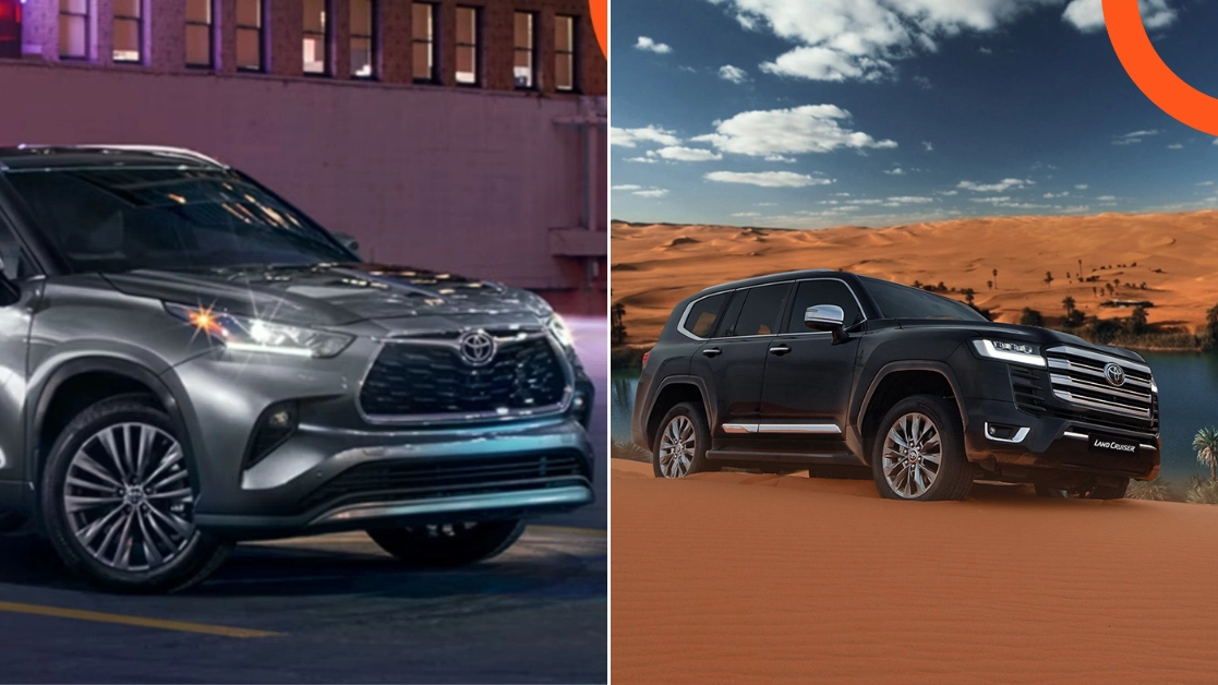 مقارنة بين تويوتا لاندكروزر وتويوتا هايلاندر لعام 2026